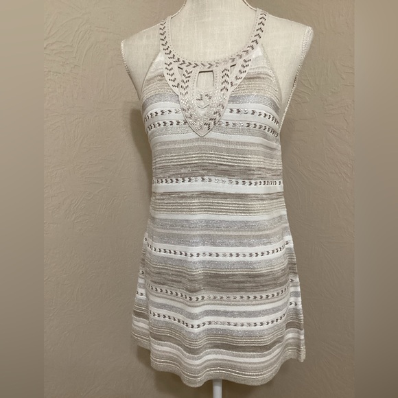 WHBM Size L Metallic Embellished Sweater Tank Top | EUC - Picture 1 of 9